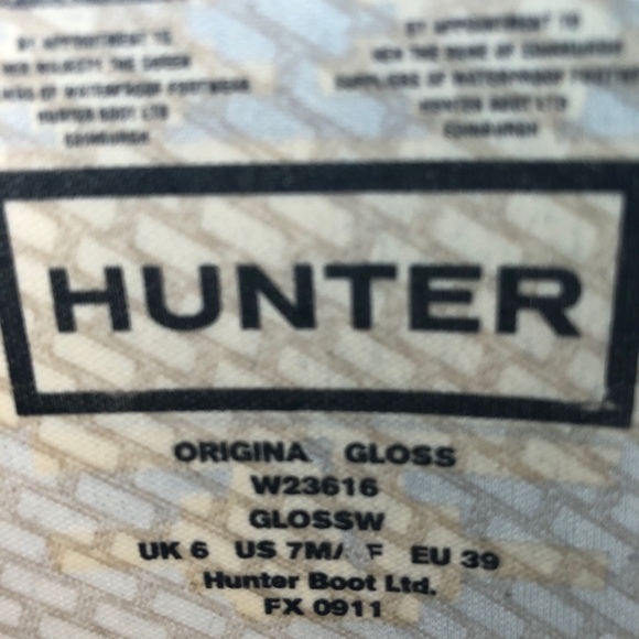 (With sock) Hunter high gloss women size 8 black - Picture 8 of 8